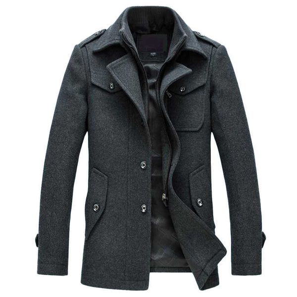 Hommes laine mélanges hommes pardessus hiver laine manteau Slim Fit vestes mode vêtements chaud homme décontracté veste pardessus caban grande taille M-4XL HKD230718