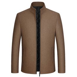 Hommes Laine Mélanges Hommes Laine Vestes Hommes Automne Hiver Laine Mélanges Veste Manteau Hommes Casual Col Montant Chaud Fermeture Éclair Survêtement Jackt Vêtements HKD230718