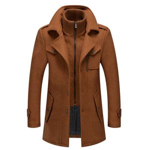 Men's Wool Blends New Fashion Winter Jacket Men Doublar Wool Coats British Style Long Trench Coat Men Thick Woolen Outerwear Plus Size 4XL HKD230718