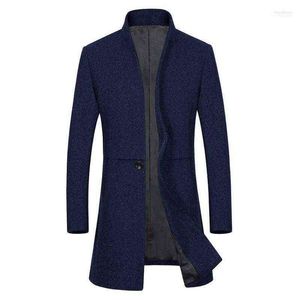 Wol Blends voor heren Pure Color Mens Winter Lange mouwen Wollen vacht Maat 3xl High-End Business Casual Dress Coats Men1 Viol22 T220810