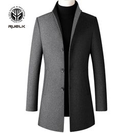 Mélange de laine pour hommes, manteau en laine RUELK, mi-long, classique, couleur unie, Trench d'affaires, automne et hiver, 221206