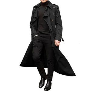 Herenwol Blends S Fashion Trench Coats Autumn Long Jackets Casual Solid Silm Fit Windschepen Winter Warm Plus Size 230130
