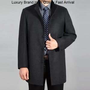 Mannen Wol Blends Koop Winter Mannen Kasjmier Overjas Lange Heren Peacoat Trenchcoat Homme Wollen Jas Herfst 231118