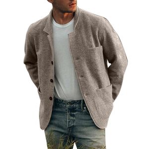 Wol voor heren Blends Solid Trendy Fashion Mens Jacks en Coats Casual Men Jacket Winter jas gebreide wollen wollen jas