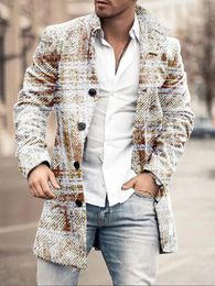 Mélanges de laine pour hommes printemps automne Trench marque hommes Vintage Long manteau col montant décontracté mâle vêtements tenue Streetwear 231016