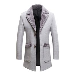 Hommes laine mélanges hiver haut de gamme Boutique épaissi chaud décontracté affaires laine manteau mâle mince longue veste taille M-5XL 221206
