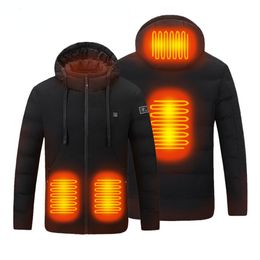 Mélanges de laine pour hommes hiver hommes dames USB contrôle unique intelligent vêtements de coton chauffés veste à capuche à température constante 221125