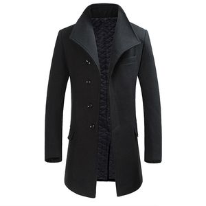 Mélanges de laine pour hommes Hiver hommes manteau de laine Style britannique épais laine hommes pardessus simple boutonnage décontracté coupe-vent veste marque vêtements 220930