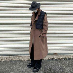 Herenwol blends winter dikke lange wollen jas mannen warmte mode casual oversized Koreaanse losse geul heren overjas m-xl t220809