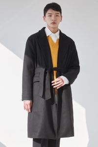 Wollen herenjas Hepburn Tweed voor herfst en winter 2023 Koreaans Casual middellange lengte verdikt groot formaat