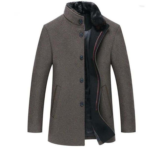 Hommes laine hommes manteaux Casaco Masculino Inverno simple bouton hommes pardessus coupe-vent tissus mince pour