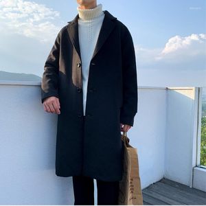 Mannen Wol Mannen Koreaanse Mode Winterjas Jassen 2023 Jas Heren Oversized Harajuku Overjas Mannelijke Japanse Streetwear Jassen