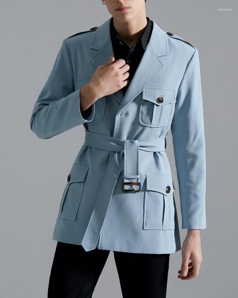 Manteau court en laine pour hommes pardessus de style anglais simple poit