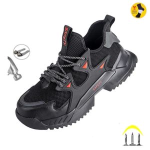 Zapatos de seguridad para el trabajo para hombres, botas de construcción con punta de acero, zapatillas transpirables, ligeras, indestructibles, zapatos industriales, calzado masculino 220817