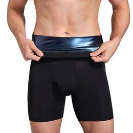 Pantalones de sauna de entrenamiento para hombre, pantalones cortos térmicos para sudar, moldeador de cuerpo, pantalones adelgazantes para gimnasio, traje de sudor 240104