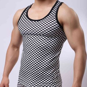 Heren training slanke tank top fit casual plaid bodybuilding shirt spier mannen sweatshirt vest jogger mouwloze mode tops tee