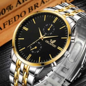 Montres-bracelets pour hommes 2022 marque de luxe Orlando hommes Quartz hommes affaires mâle horloge messieurs décontracté mode montre-bracelet