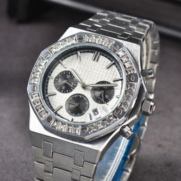Relojes de pulsera para hombre Reloj de diseñador 42 mm con cronómetro de trabajo con dial Relojes de cuarzo Moda Estilo clásico Relojes de zafiro de acero inoxidable Regalos para hombres 22
