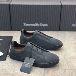 Zegnas – chaussures décontractées en cuir pour hommes, nouvelle tendance, coupe basse, One Step, paresseux