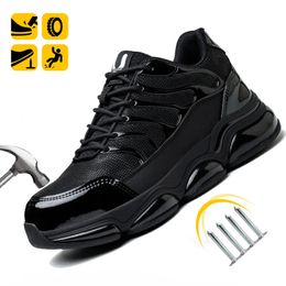 Men Safety Shoes staal teen sneaker sport luchtkussen reflecterende werkveiligheid laarzen man punctuur proof werkschoenen anti-smash 240410