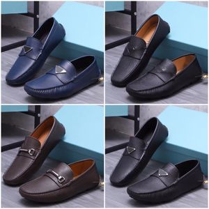 Homens saffiano triângulo mocassins designer sapatos de couro de luxo motorista casual mocassins moda vestido sapatos tamanho 39-45