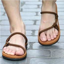 Hommes sandalias dropshiping hombre gladiator sandales pour mâle de chaussures de plage romaine tongs slipt on plates slippers s pers