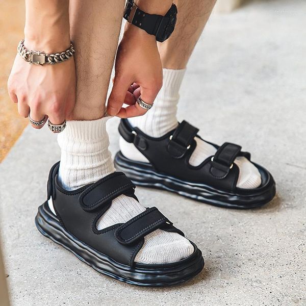 Hommes sandales de mode en cuir chaussures d'été Smold-sele confortables pantoufles à grande taille dm slipper