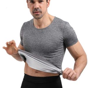 Heren saunapak Heat Trapping Shapewear Zweet Body Shaper Vest Slanker Buikcompressie Thermische Top Fiess Workout Shirt