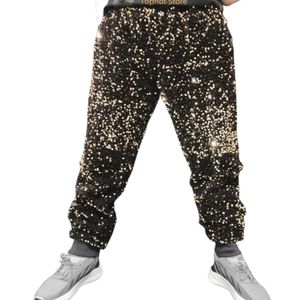 Mannen Pailletten Broek Voor Zanger Danser Prestaties Kostuum Losse Casual Broek Glitter Harembroek Hip Hop Dans Stadium Slijtage Goud Wit Groen