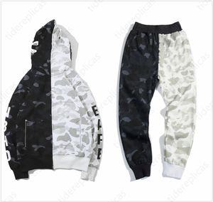 Men Sets Designer Tracksuit surdimensionné de jogging Shark Jogging Sweat Hoodie Zipper Sports Camouflage Vêtements Hip Hop Loose Loose Coton M-3xl Grande Taille A5