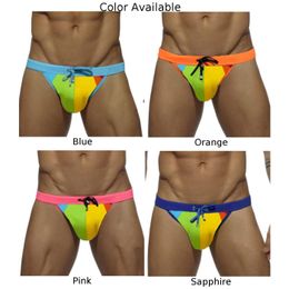 Hommes Sexy Bikini Swwearwear Rainbow Swim Strips Briefs Swimming Shorts Trunks Bel