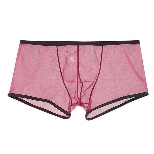 Hombres Sexy Ropa interior transparente Calzoncillos boxer transparentes Mlae Ver a través de bragas Sexy Gay Calzoncillos eróticos Malla de tiro bajo Knicker G220419