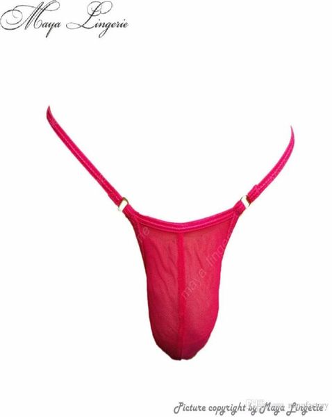 Tangas sexis de malla transparente para hombre, bragas con bolsa, varios colores, micro tanga sexy, lencería sexual 4818965