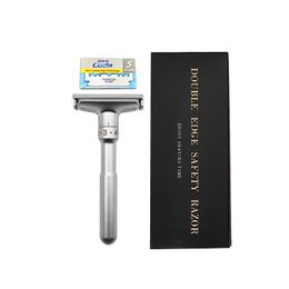 Men Shaver Barber Tools Zink Alloy Hair Razor Verstelbaar dubbele rand Classic Safety Razor met 5 -stcs Blades