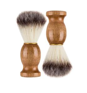 Hommes rasage barbe brosse blaireau cheveux rasage manche en bois appareil de nettoyage du visage Pro Salon outil sécurité rasoir brosses cadeau de fête pour père