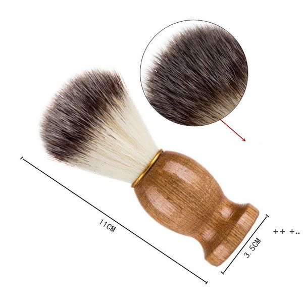 Hommes rasage barbe brosse blaireau cheveux rasage manche en bois appareil de nettoyage du visage Pro Salon outil sécurité rasoir brosses RRE11124
