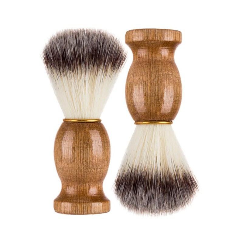 Män rakar skägg borste grävling hår rakning trähandtag ansiktsrengöring apparat pro salong verktyg säkerhet rakknivar borstar