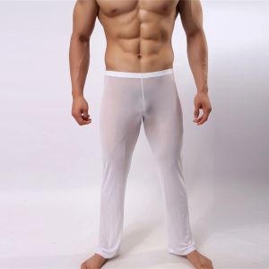 Hommes pantalons en mailles transparents sexy pantalon transparent doux