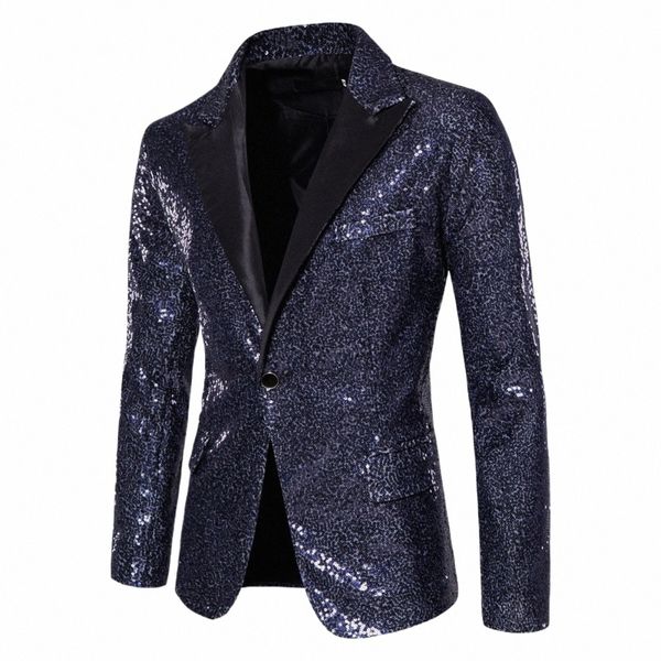 Hommes Brillant Paillettes Blazers Tuxedo Dîner De Bal Un Butt Costume Veste Pinstripe Costumes Tous Costume Hommes Slim Fit Veste pour Hommes I9Zw #