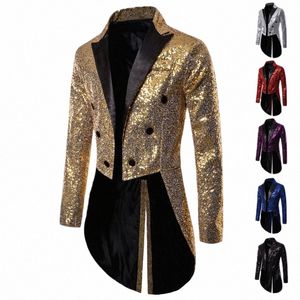 Hommes Brillant Paillettes Glitter Agrémenté Blazer Veste Hommes Discothèque Costume De Bal Blazer Costume Homme Chanteurs Vêtements De Scène Tuxedo nouveau I2gZ #