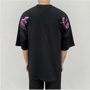 chemise homme chemises de créateurs vêtements de créateurs pour femmes t-shirt Graffiti City Limited lettre à jet d'encre voilier à manches courtes chemises de football respirantes lâches décontractées rouge