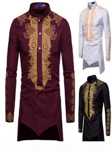 Mannen shirt kurta lange mouw solide moslim islamitische kleding mannen tops onregelmatige zoom nepal stijl hombre lange shirts plus maat J18111417372342