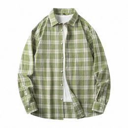 Hommes Chemise Plaid 100% Cott Flanelle Lg Manches Plus Taille Lâche Automne Rue Casual Surdimensionné Mâle Doux Dr Chemise Dropshippig W3sG #