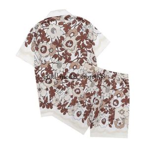 Mannen shirts Designer T-shirt set print Hawaii bloemen casual shirt en korte losse zijden shirt Tees dames heren tshirt Sandy Beach shorts zomer shirt 359