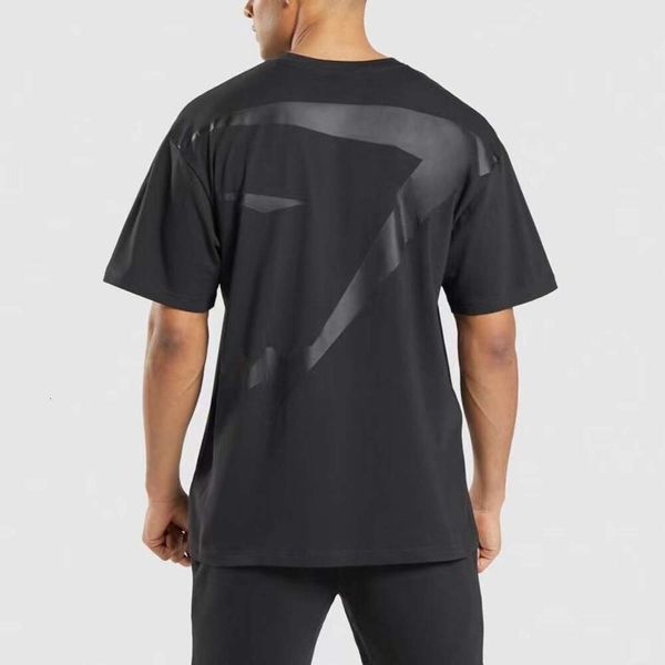 Hommes chemises Gymshark tête de requin grand à manches courtes Fitness sport loisirs musculation élastique coton lâche hommes T-shirt