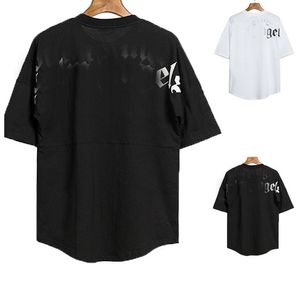 Mannen shirts palmen heren ontwerper t shirts dames brief directe spray printen korte mouwloze shirts tree net rode jeugd lente zomer man mode T -shirt