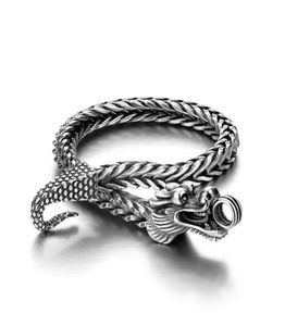 Bracelet de chaîne argentée Men Shitai Modèles masculins coréens 925 Sterling Vintage Thai Dragon Jewelry2415409