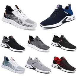 Chaussures masculines 2024 Running Soft Sole Bule White Sports Lace-Up Toe Mesh Surface Big Taille 39-45 Gai