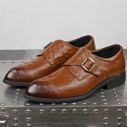 Hommes chaussures chaussures décontractées mariage Oxfords nouveau cuir Crocodile bout pointu Vintage affaires robe formelle mocassins