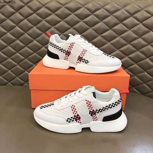 Hommes Chaussures Casual Sneaker Designer De Luxe Marque Passerelle Pur Veau Tissé À La Main Artisanat Sont Taille38-45 hm051646